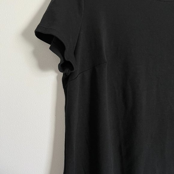 Black Slightly Fitted Tee Shirt Dress - X - Picture 3 of 5